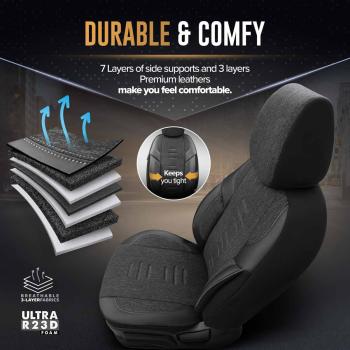 Auto Sitzbezug Set Universal Vorne und Hinten Komfortabel Komplett Set